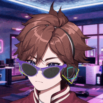 a cartoon character wearing sunglasses and headphones looks angry
