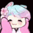 a cartoon girl with pink hair and a flower in her hair is looking at the camera .