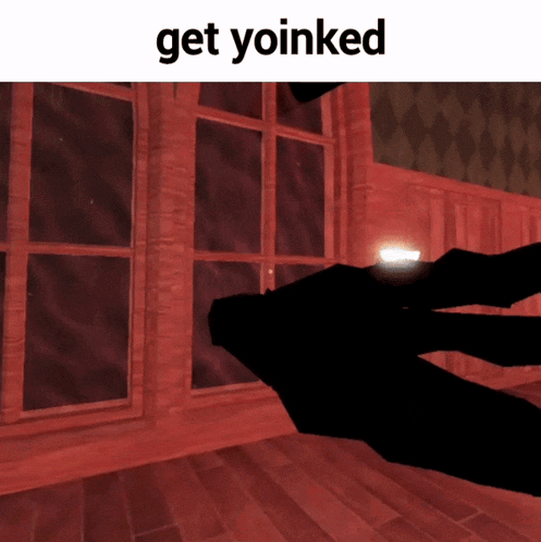 a screenshot of a video game with the words get yoinked at the top