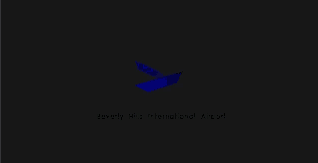 a black background with beverly hills international airport written in white