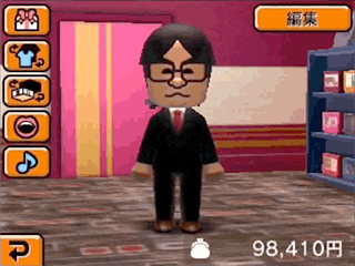 a man in a suit and tie is in a video game with a price of 98,410