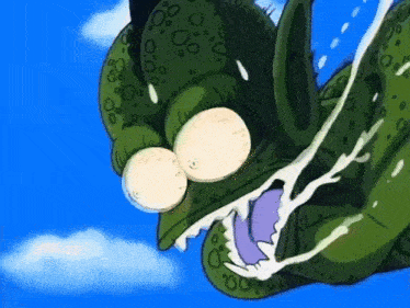 a cartoon of a green monster with a purple mouth and eyes
