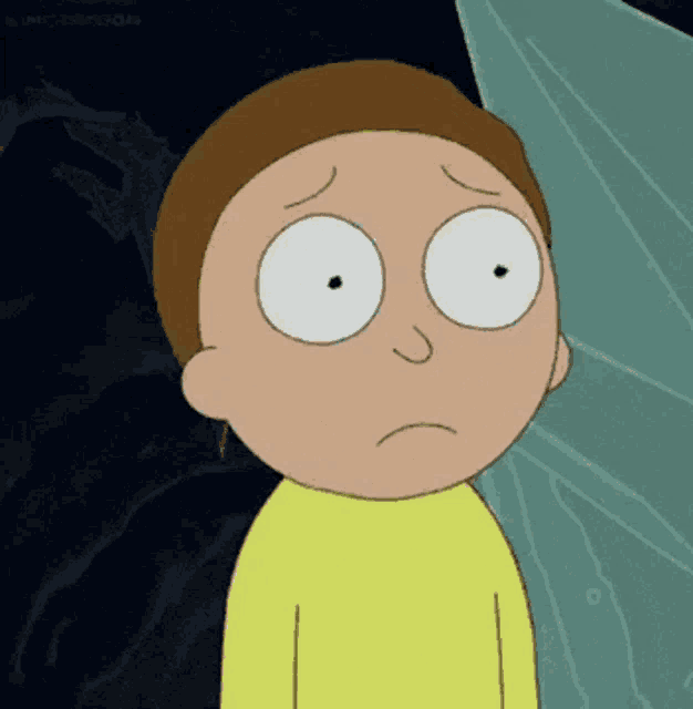 a cartoon character with a sad look on his face and a yellow shirt