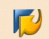 a blurred image of a blue and yellow logo