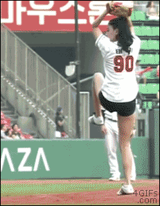 How I Feel When I Throw A Ball GIF - Baseball Korean Asiangirl GIFs