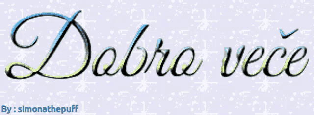 a sign that says " dobra vece " on a white background