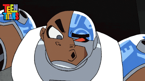 a cartoon character with the word teen titans on the top