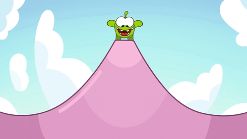 Scared To Go Down Om Nom GIF - Scared To Go Down Om Nom Cut The Rope GIFs