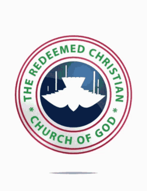 the logo for the redeemed christian church of god has a dove in the center