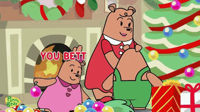 Christmas Show Pants Bear GIF - Christmas Show Pants Bear Fight GIFs