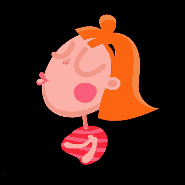 a cartoon of a woman blowing a kiss with a heart behind her