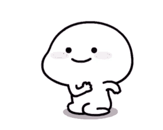 a cartoon character with a pink cheek and a smile on his face .