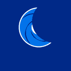 a blue and white becker logo on a dark blue background