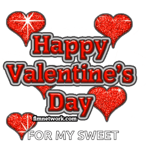 a happy valentine 's day greeting with red hearts