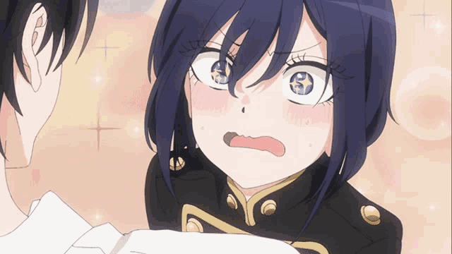 a girl with a surprised expression on her face