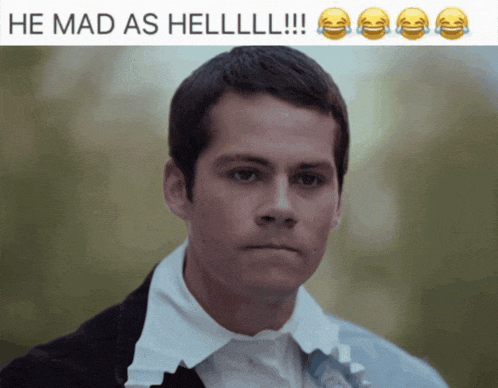 a picture of a man with the words he mad as hell on the bottom