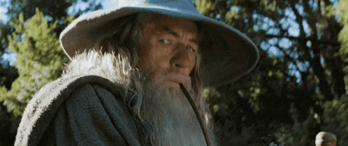 a man with a long beard wearing a hat and smoking a pipe