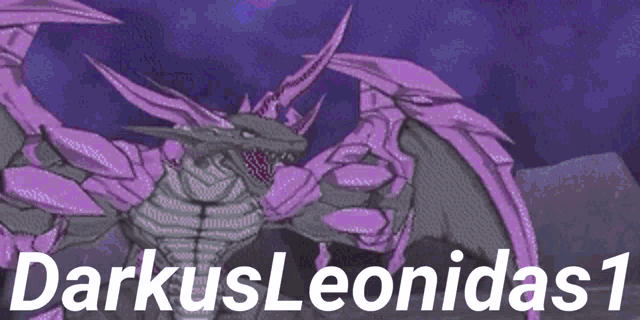 a purple and black dragon with the name darkus leonidas 1
