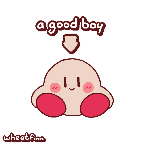 a cartoon character with a green arrow pointing up and the words " a good boy " below it