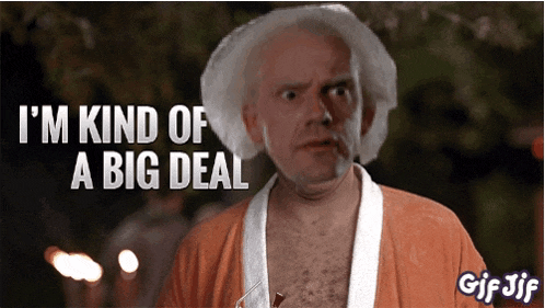 a man in an orange robe is saying i 'm kind of a big deal