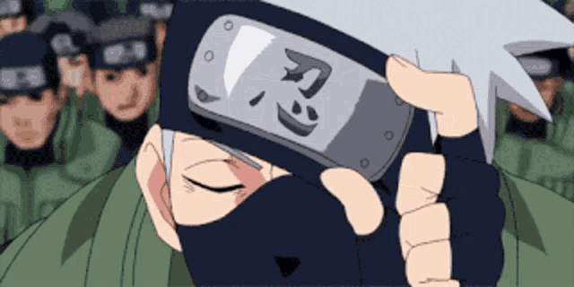 a cartoon character wearing a headband with chinese characters on it