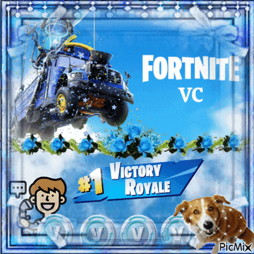 a picture of a truck with the words fortnite vc on it