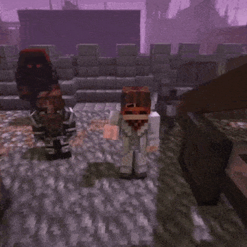 a minecraft character with a headband that says cjh1 on it