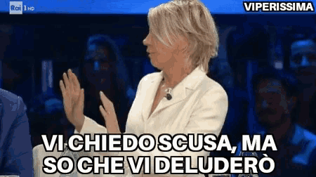 a woman says vi chiedo scusa ma so che vi deludero