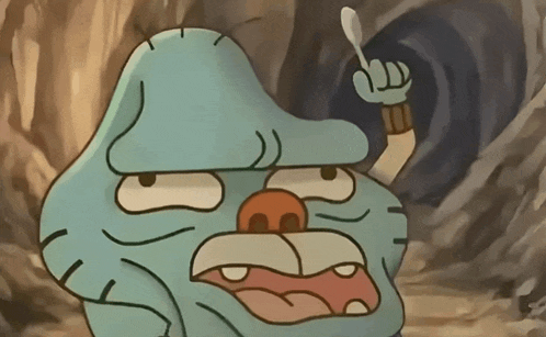 a cartoon character with a spoon in his hand