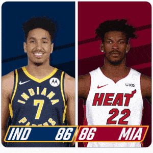 indiana pacers player number 7 and heat player number 22