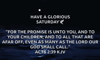 a quote from acts 2:39 kjv is displayed on a black background