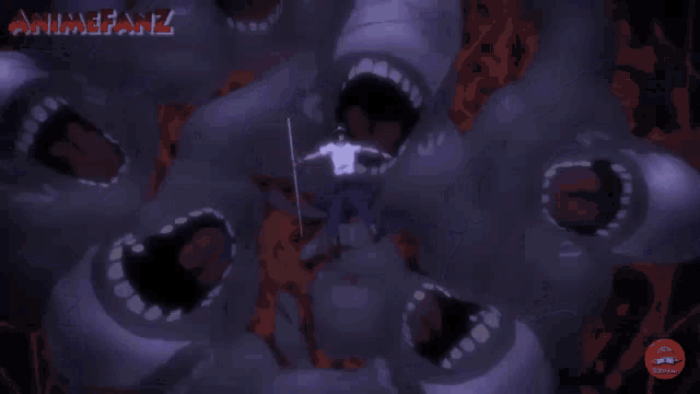 a person flying through the air with the words animefanz on the bottom