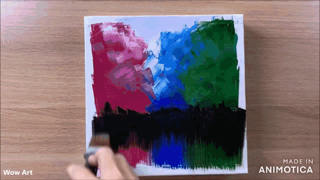 a painting is being made by wow art and made in animatica