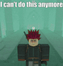 a cartoon character with red hair and a gun says i can 't do this anymore