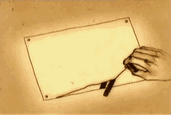 a drawing of a hand writing on a piece of paper with a pen