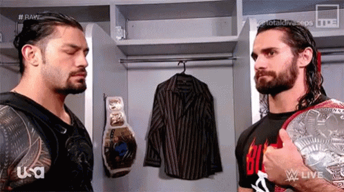 Seth Rollins Roman Reigns GIF - Seth Rollins Roman Reigns Wait GIFs