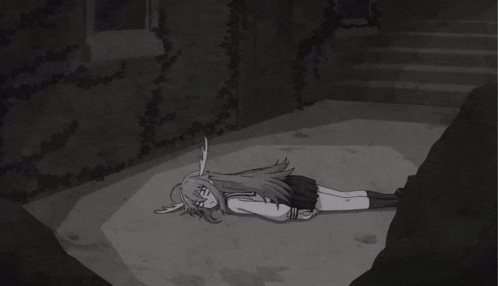 a girl is laying on the ground with the words you deer written above her