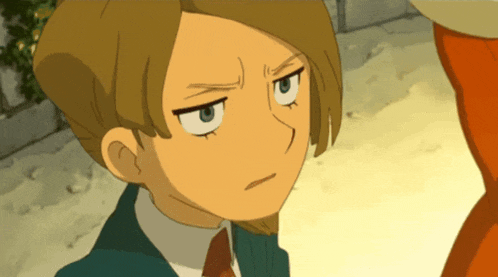 a close up of a cartoon character 's face with a serious look on his face