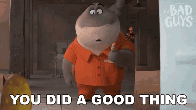 a cartoon character with the words you did a good thing