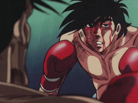 a boxer with blood coming out of his face