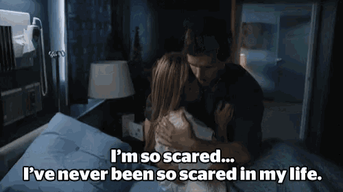 Amy Fleming Ty Borden GIF - Amy Fleming Ty Borden So Scared GIFs