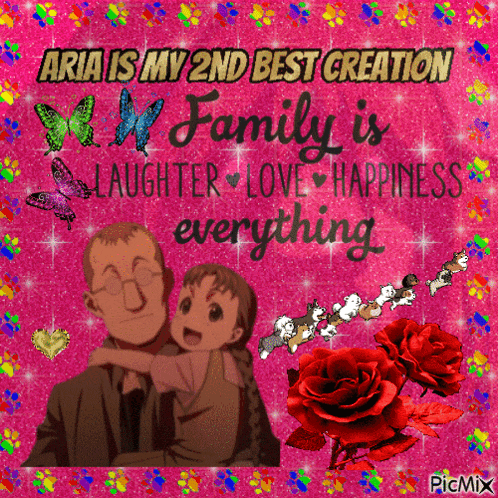 aria is my 2nd best creation and family is laughter love happiness everything