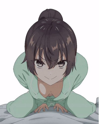 a drawing of a girl with a bun on her hair