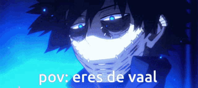a picture of a man with the words pov eres de vaal written below him