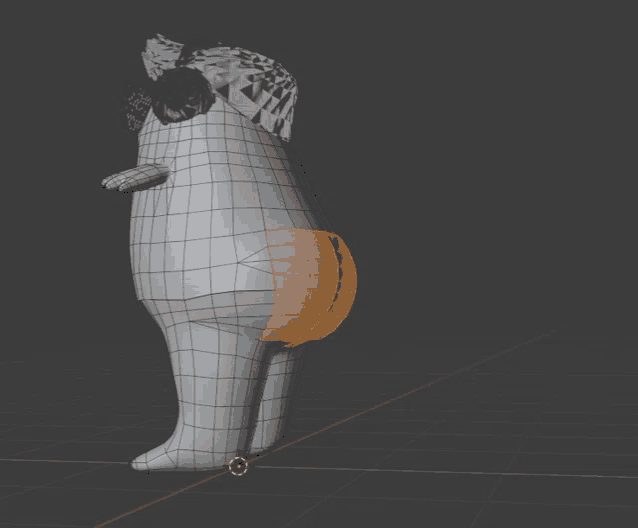 a 3d model of a bear 's butt is being created in blender