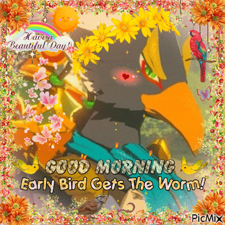a good morning early bird gets the worm card