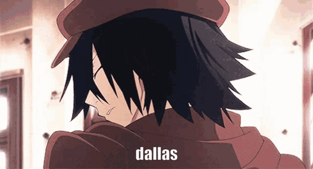 a close up of a person with the word dallas on the bottom right