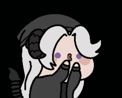 a cartoon drawing of a girl blowing a kiss with hearts around her