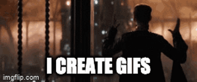 a man is giving a thumbs up with the words i create gifs below him