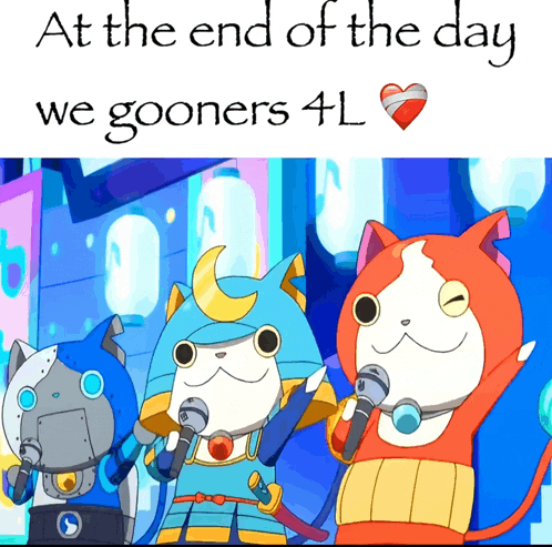 at the end of the day we gooners 4l with a picture of cartoon characters